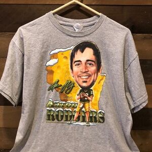 2010 Green Bay Packers Aaron Rodgers Charicature Cartoon Funny NFL shirt Men's L